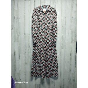 Nylon Apparel Mod Floral Maxi Dress Retro Medium Peach Green